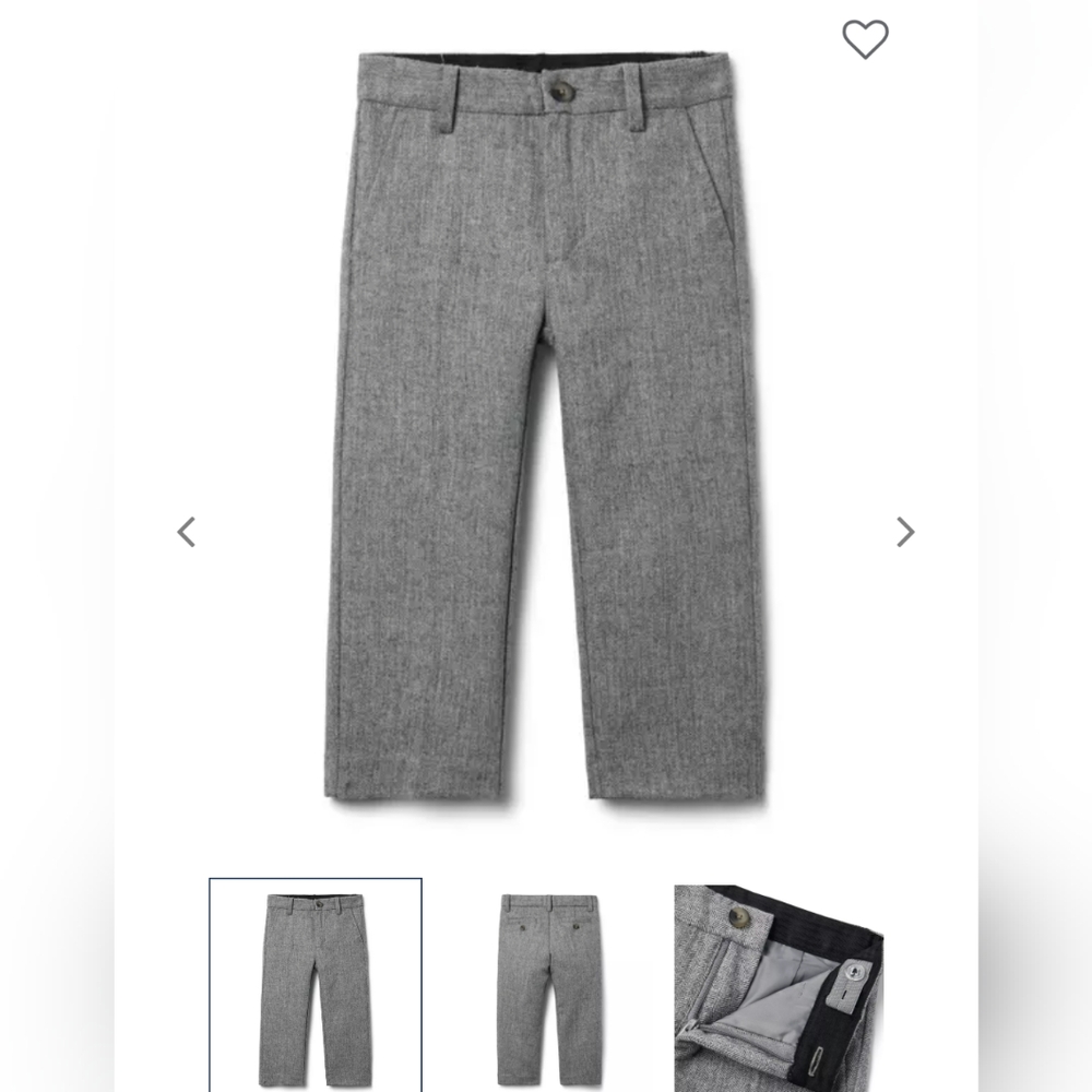 NEW Janie and Jack Gray Herringbone Dress Pants